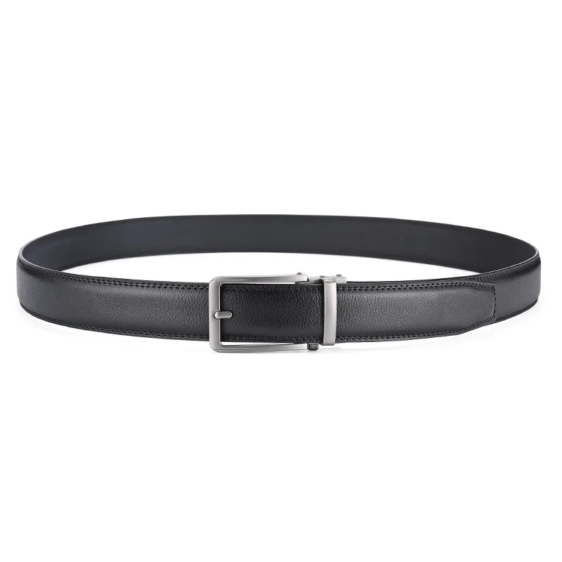 New Width 3.5cm Business Men's Belt Formal Real Leather Male Belt High Quality Metal Automatic Buckle Belt for Men Jeans Belt