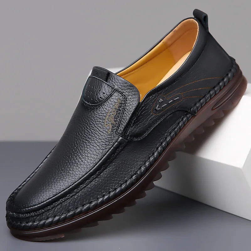 Men's Genuine Leather Driving Shoes Loafers Soft Sole Comfortable Breathable Casual Shoes Lightweight Flexible Sole for Men
