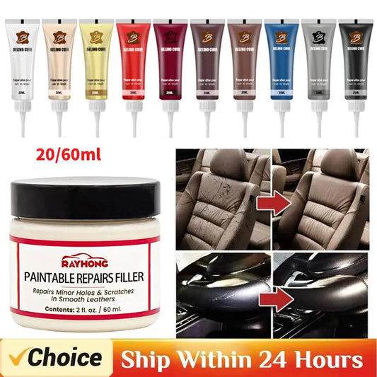 20/60ml Leather Filling Paste Natural Leather Filler Repair Compound Leather Restoration Cream For Tears Crack Burns Holes Fille