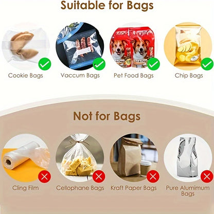 Mini Heat Bag Packaging Sealer Portable Plastic Bag Clip Sealing Machine Food Storage Seal Snack Sealing Kitchen Gadgets
