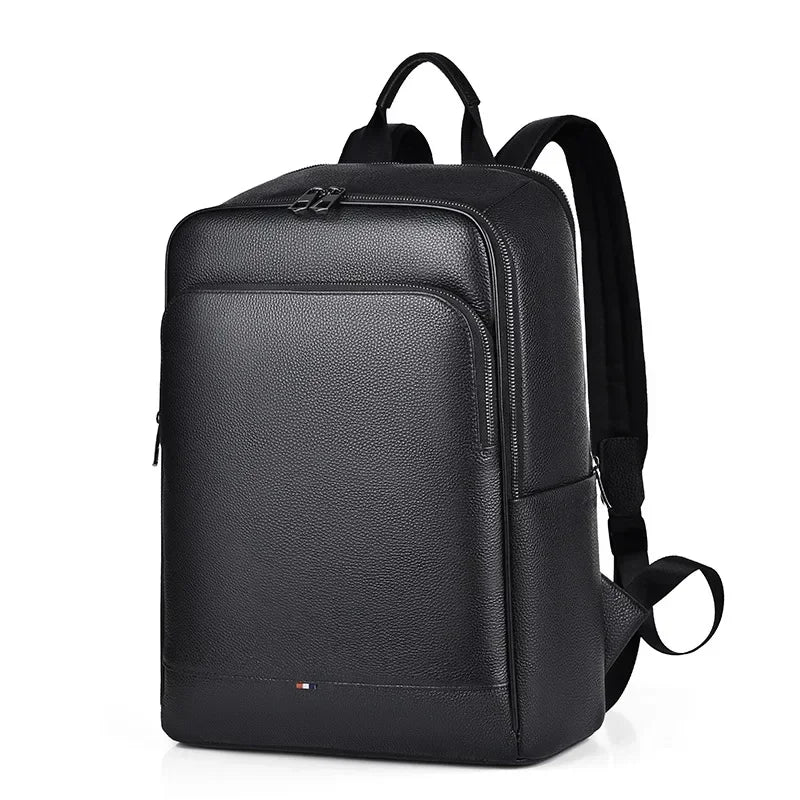 2025 New Luxury Brand Real Genuine Leather Men Backpacks Korean Student Backpack Boy Luxury 15.6 Inch Computer Laptop Bag
