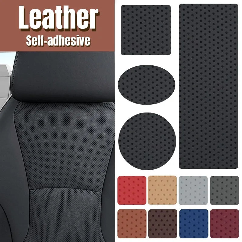 Perforated Breathable Faux Leather Self-Adhesive Leather Repair Sofa Patch Adhesive Tape Repair Car Seat Furniture Chair Repair