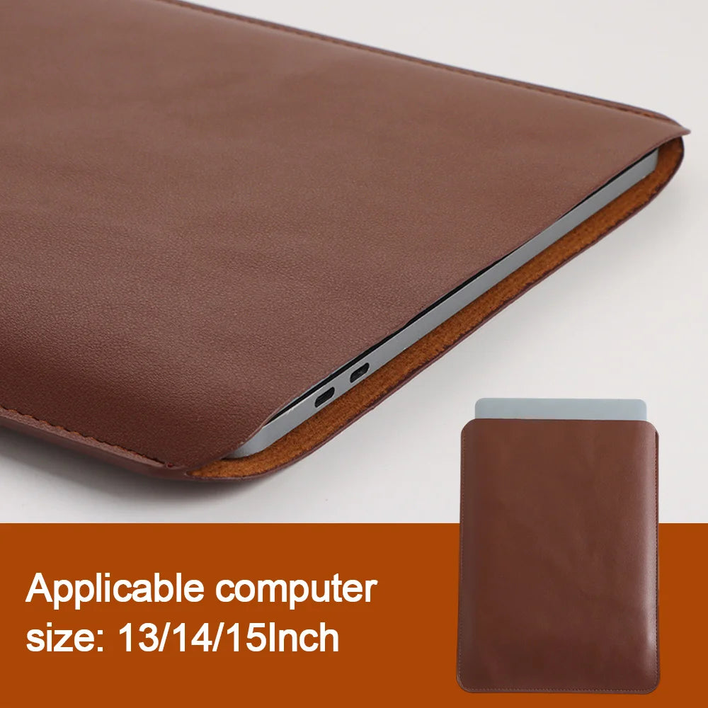 13 14 15 Inch Laptop Sleeve Carring Case PU Leather Water and Splash Proof Notebook Tablet Briefcase for Lenovo Dell Laptop