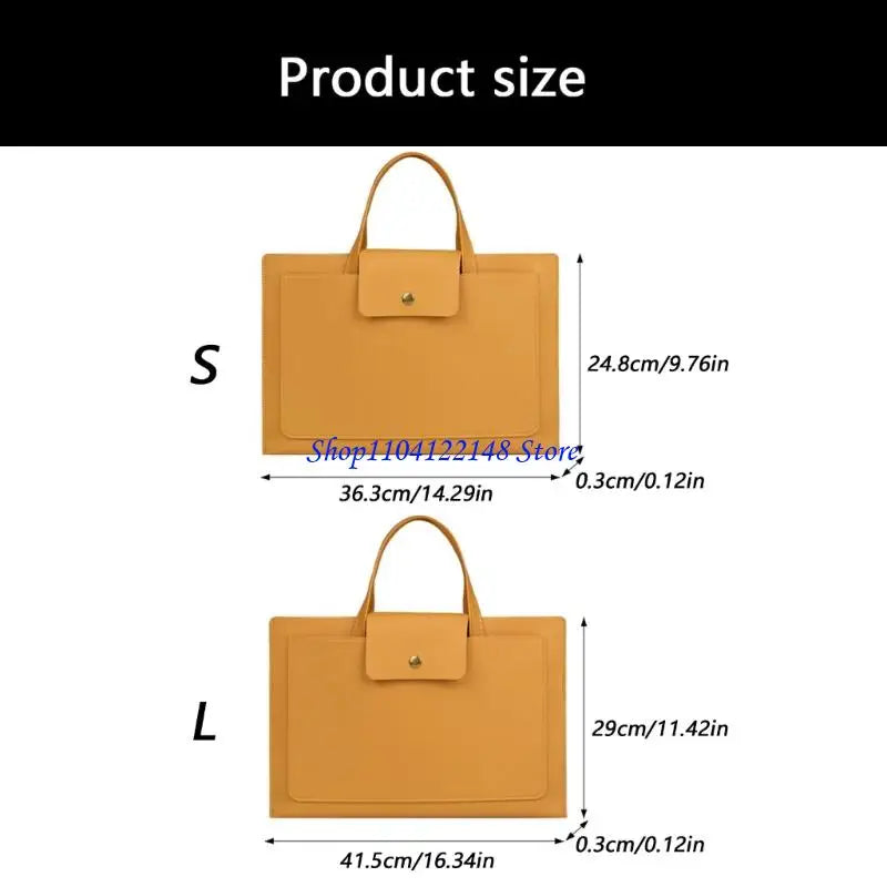 P9FA Lightweight Laptop Case With Ergonomic Handle Laptop Storage Bag PU Leather