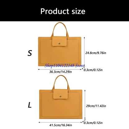 P9FA Lightweight Laptop Case With Ergonomic Handle Laptop Storage Bag PU Leather