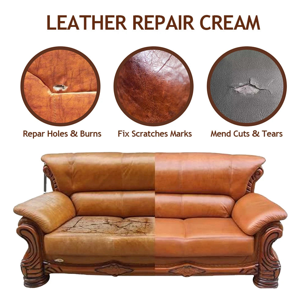 20ml Natural Leather Filler Repair Compound Auto Leather Restoring Paste Paintable Restoration Cream For Tears Crack Burns Holes