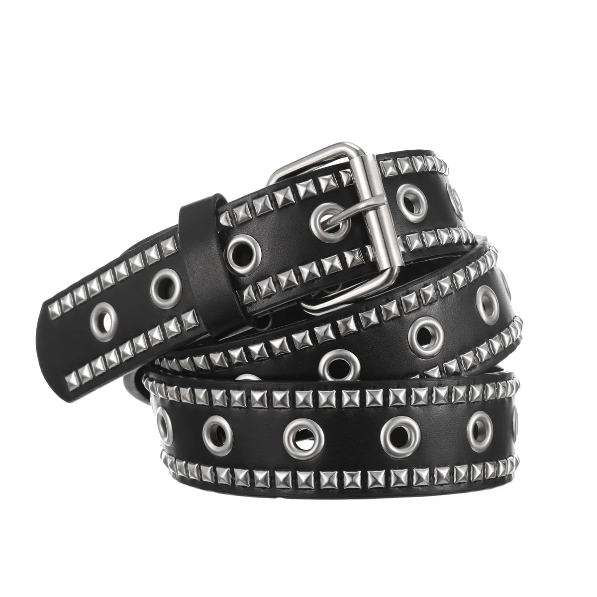 Men's and Women's Belt Elegant Genuine Leather Belt Punk Style Jeans Dress Waist Accessory
