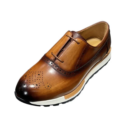 2025 Spring Autumn European And American Round Toe Men Footwear Fashion Leisure Men's Genuine Leather Sports Shoes Male A131