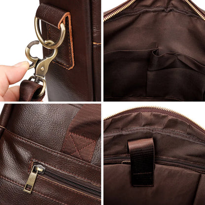 Men Briefcase Bag High Quality Business Genuine Leather Shoulder Messenger Bags Male Office Handbag 14 inch Laptop Bag Travel