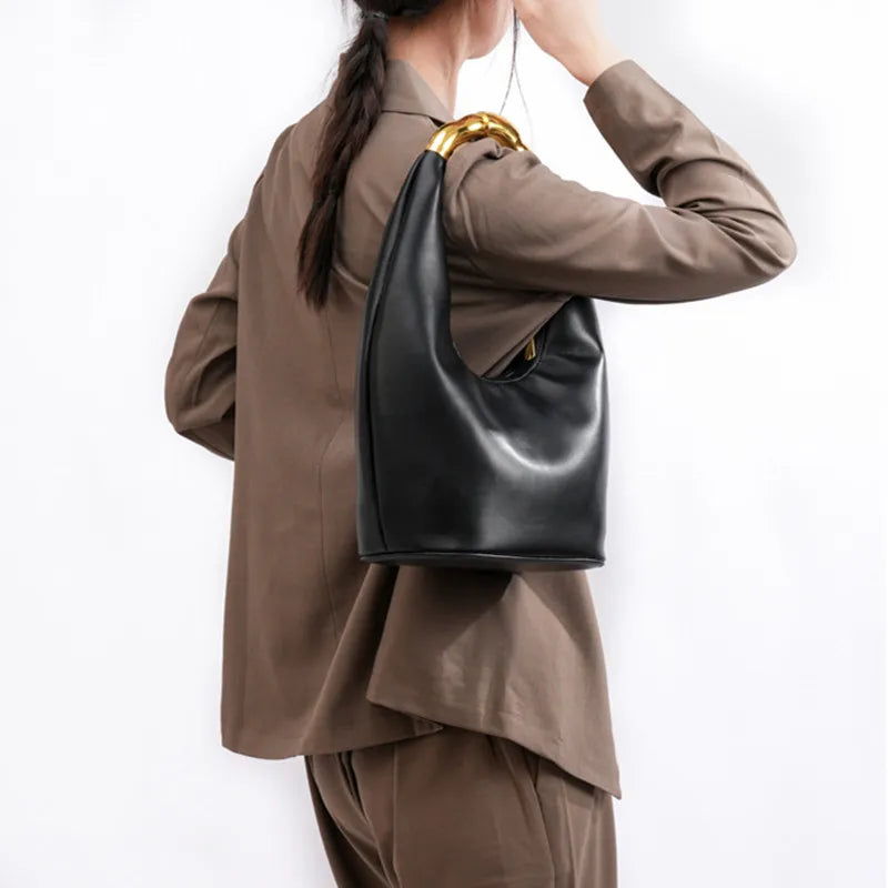2025 Fashion Designer Luxury Female Leather Tote Bag Top Handle Women Handbags Lady High-end Party Underarm Bag Shoulder Bag