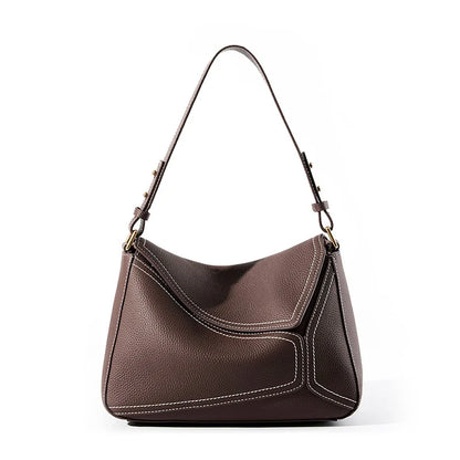 Women's Bag Genuine Leather Geometric Tote Bag 2024 Autumn Lady Underarm Shoulder Bag Female Popular Commuter Messenger Handbag