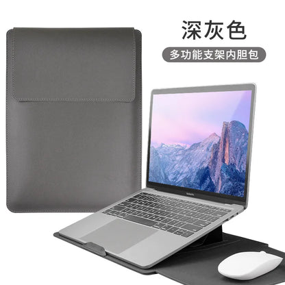Custom Name Leather 14 Inch Laptop Bag Set Large Capacity Mouse USB Storage Bag Business Computer Stand Waterproof Briefcase
