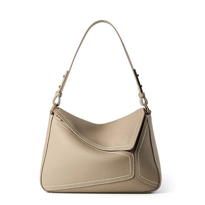 Women's Bag Genuine Leather Geometric Tote Bag 2024 Autumn Lady Underarm Shoulder Bag Female Popular Commuter Messenger Handbag