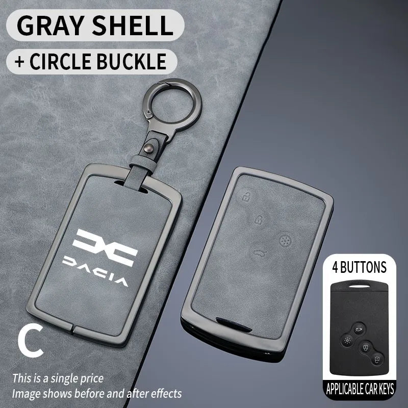 Leather Car Key Case Cover Protective Shell Gifts Accessories For Dacia Logan Sandero Stepway Duster Lodgy Spring Jogger Bigster