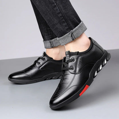 2024 New Leather Shoes Men's Leather Spring Autumn Men's Business Casual Soft-Soled Non-Slip Breathable All-Match Footwear 39-44