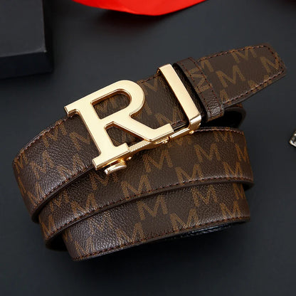 New Top material genuine leather cowhide men's belt, fashionable and versatile business belt for men luxury brand belts