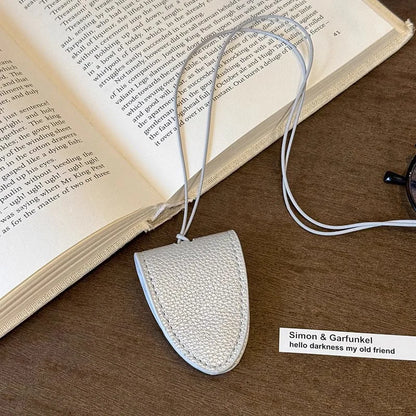 Leather Neck Strap Glasses Bag Simple Hanging Neck Pouch Pendant Storage Hanging Rope Sunglasses Clip Women Fashion Accessories