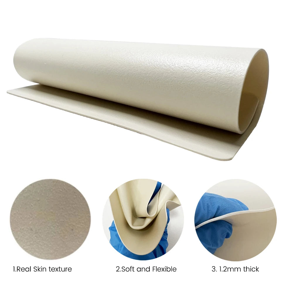 Realistic Piel Sintetica Para Tatuaje Leather Grain Surface Soft Silicone Tattoo Practice Skin Double Sided Hair Stroke Pattern