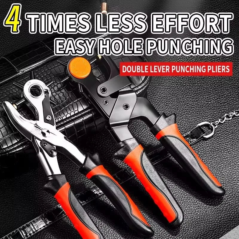 Leather Hole Punch Pliers Tools Multifunctional StainlessSteel Belt Hole Punching Tool Heavy Duty Eyelet Puncher Crafts Tool