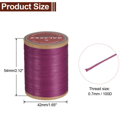 Flat Leather Sewing Waxed Thread 190m / 208 Yards Polyester Wax String 100D Wax Stitching Cord for Leather Crafts Braided