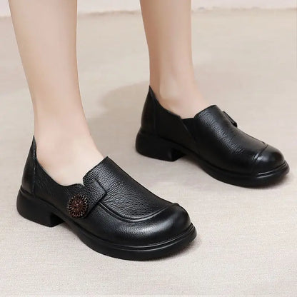 Genuine leather loafers women  comfortable gray shoes low heels luxury ladies court shoes slip on moccasins elegant dress flats