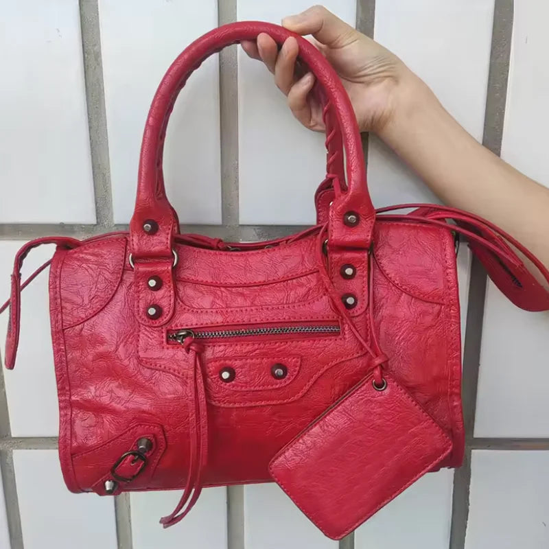 Handbags For Women 2026 New High Capacity Shoulder Bags Motorcycle Lady Travel Bag Luxury Brand Hobos Bags Cross-body Handbags