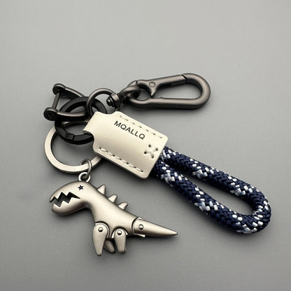 Motorcycle Decoration Accessories and Car Keychain Single Leather Woven Rope Metal Keychain Handbag Pendant Small Gift