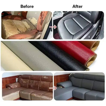 Self-Adhesive Pu Leather Repair Patch, Waterproof and Wear-Resistant Synthetic Leather Patch, Can Be Freely Cut, Used for Car Seats, Sofas, Bags, Shoes, Furniture Renovation, DIY Soft Decoration Leather Tape