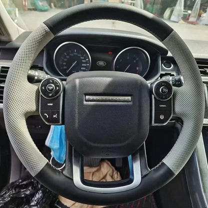Leather for Land Rover Range Rover Velar Range Rover Evoque Discovery Sport Defender Hand Sewning Car Steering Wheel Cover
