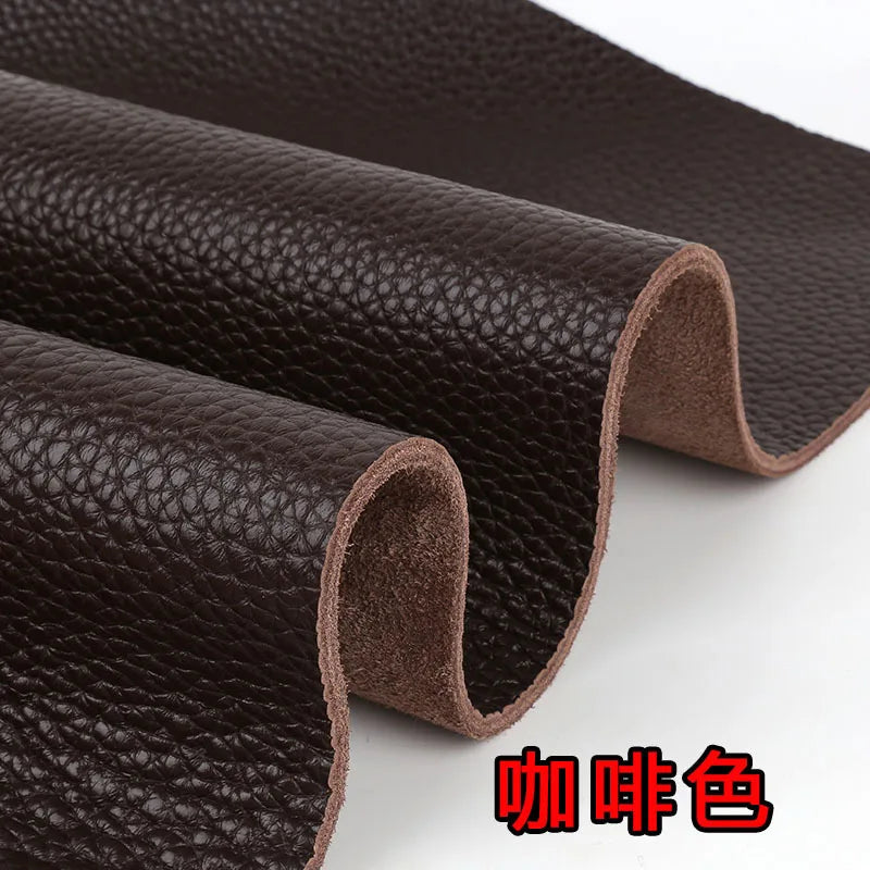 4mm thick cowhide top layer  reddish-brown leather fabric genuine leather table mat sofa  mattress yellowish-brown cowhide