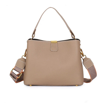 Women's Genuine Leather Handbag Luxury Bucket Style Casual Lady Fashion Shoulder Crossbody Messenger Bag for Girls 2025 Hot Sale