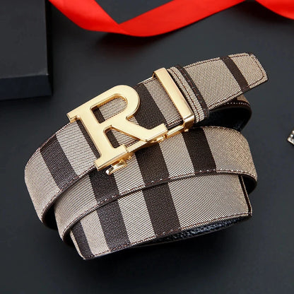 New Top Material Genuine Leather Cowhide Men's Belt, Fashionable and Versatile Business Belt for Men Luxury Brand Belts Men