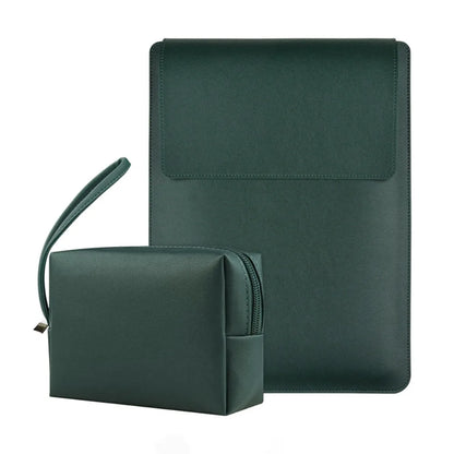 With Small Bag Laptop Sleeve Bag Bracket Design PU Leather Laptop Sleeve Case Adjustable Waterproof Laptop Bracket Inner Bag