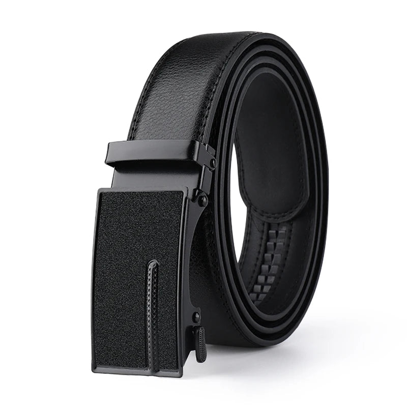 2026 New  cow genuine leather men's belt cowhide strap for male automatic buckle belts for men black buckle belts