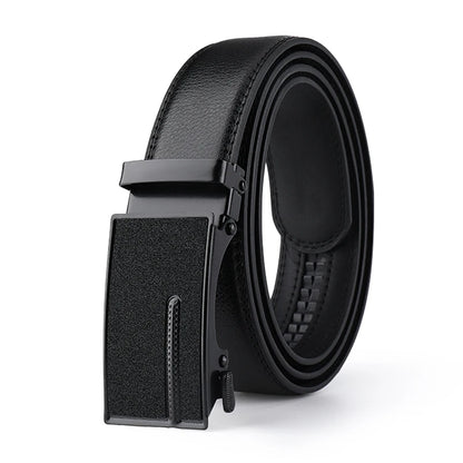 2026 New  cow genuine leather men's belt cowhide strap for male automatic buckle belts for men black buckle belts
