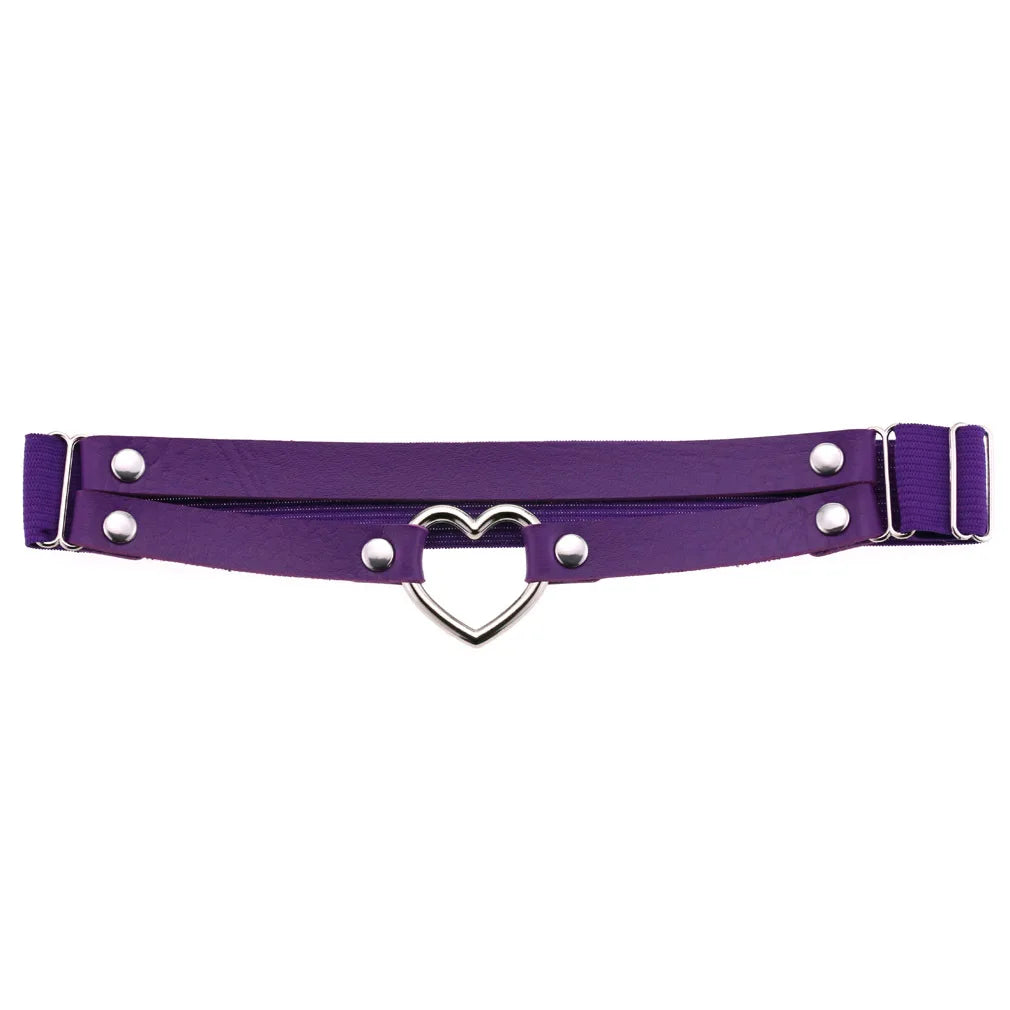 Heart Leg Garter Elastic Belt Rock Leather Leg Harness  For Women Girls Black Thigh Garter Festival Rave Accessories Adjustable