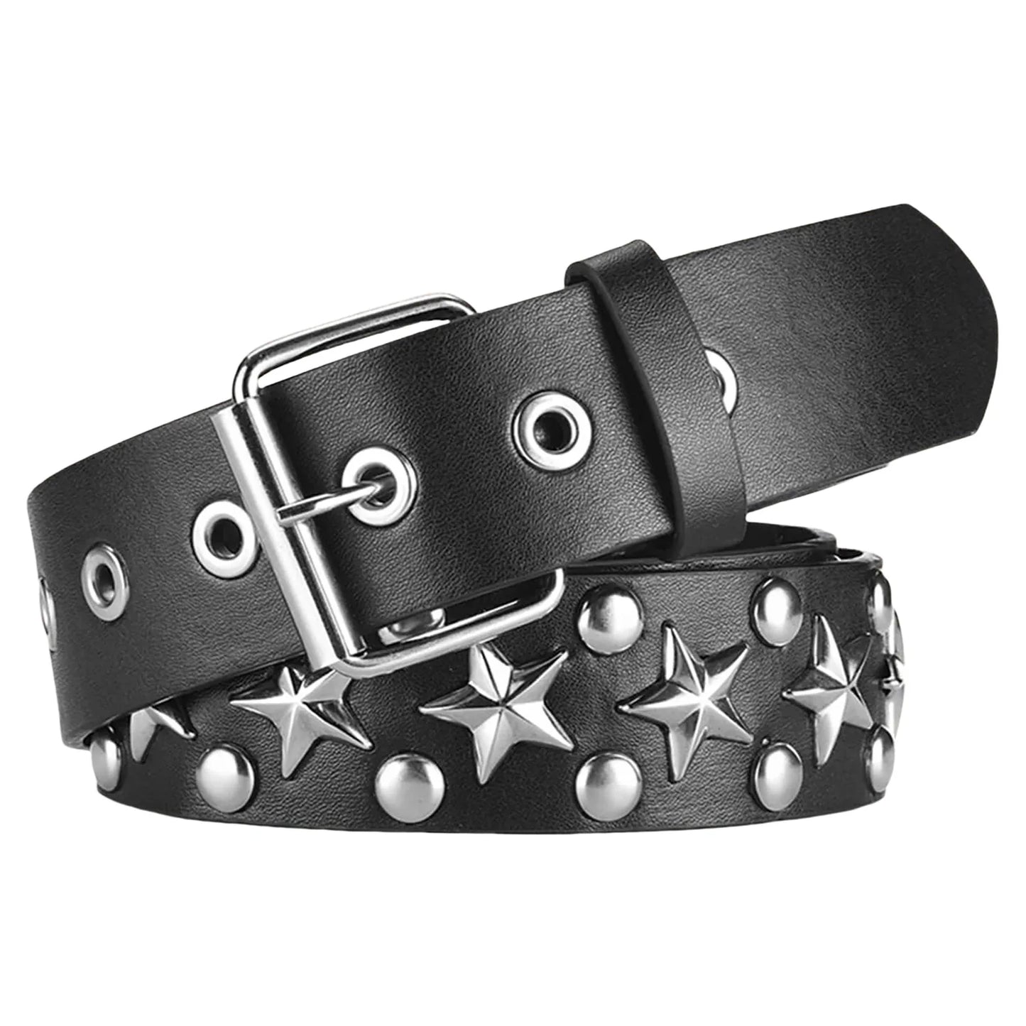 Men's and Women's Belt Elegant Genuine Leather Belt Punk Style Jeans Dress Waist Accessory