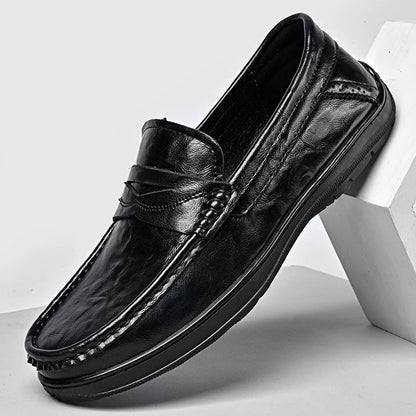 High-quality leather men's loafers spring and autumn new formal business shoes fashion casual shoes non-slip driving shoes