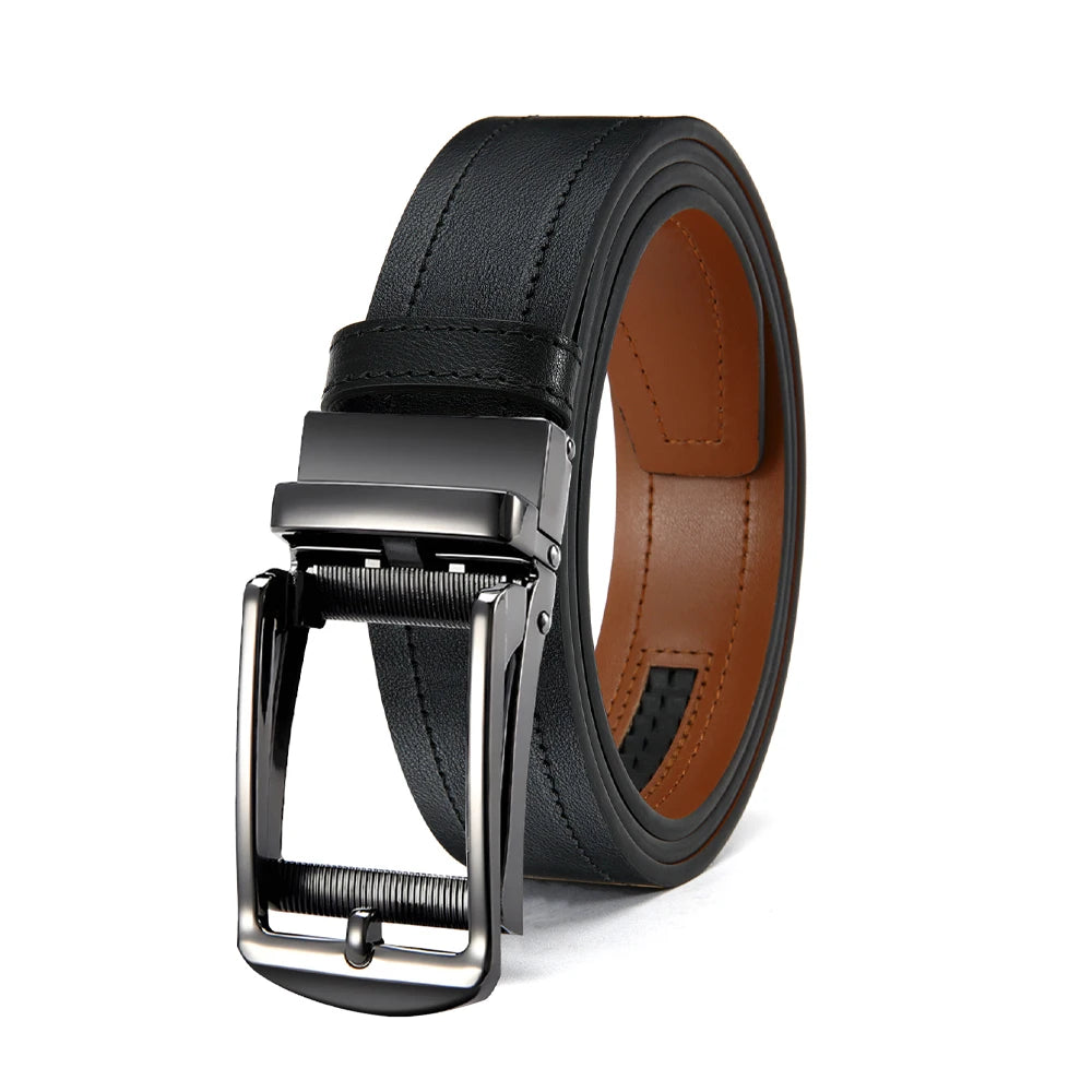 Men's Leather Belts Fashion Automatic Buckle PU Male Belts Luxury Business Designer Black Brown 115 125 135cm