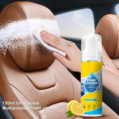 Multifunctional Car Foam Cleaner 150ml Lemon Scent Leather Upholstery for Car Interior Leather Plastic Fabric Car Bathroom Sofa