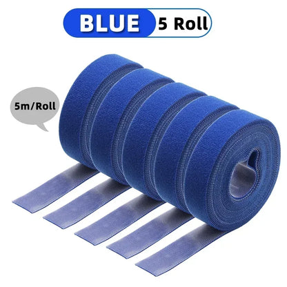 5m/roll Cable Ties Reusable Loop Bundle Self Adhesive Fastener Clip Wire Holder Management DIY Accessories Nylon Strap Organizer