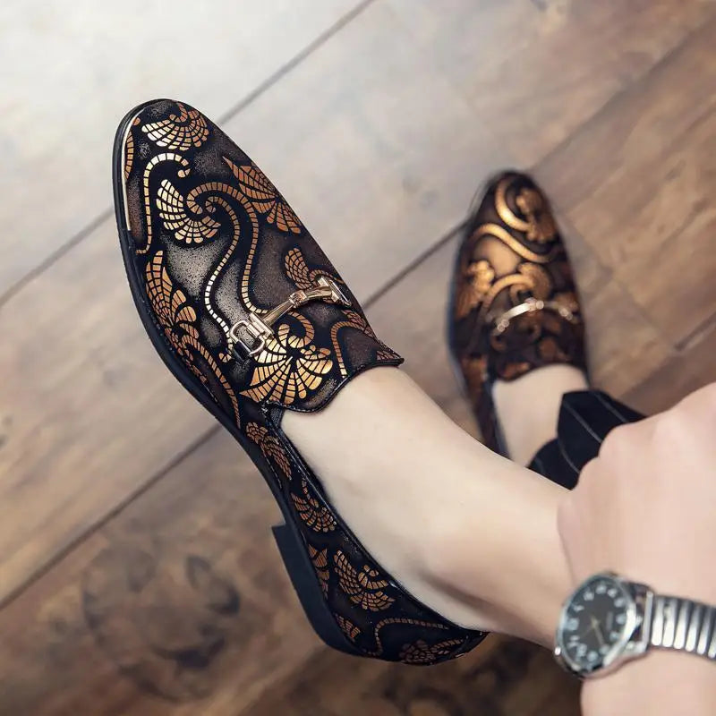 Italian Leather Shoes Men Dress Loafers Brand Business Formal Shoe Slip on Mocassins Barber Wedding Party Shoe Sapato Social