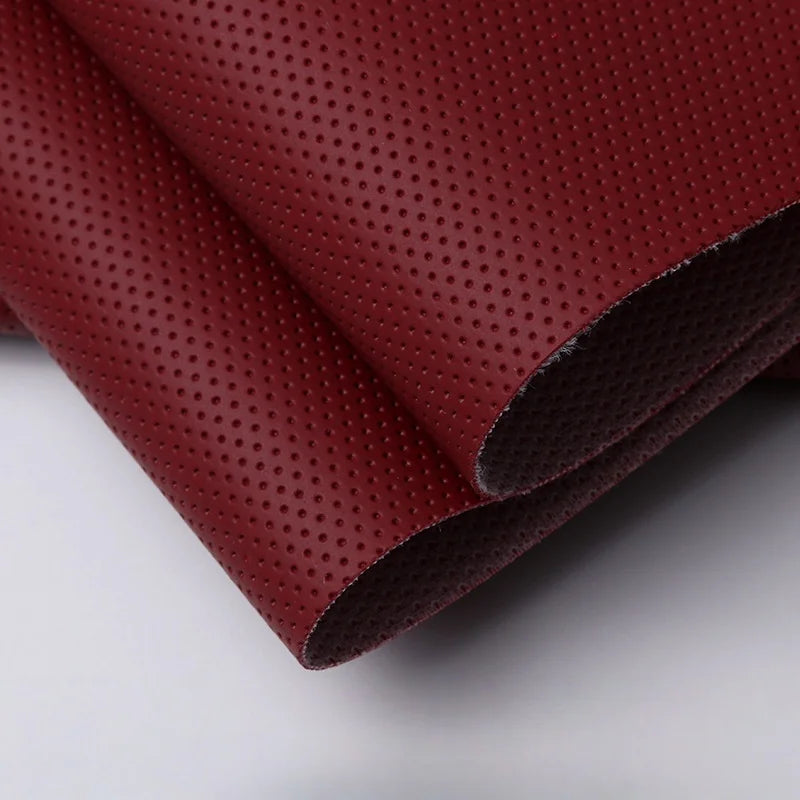 Perforated Leather Fabric Breathable Hole Punch Synthetic Leather Material for Furniture Sofa Car Seat Upholstery DIY Craft