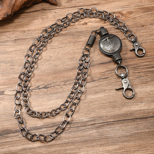 New European American Style Accessories Retro Men And Women Multi-layer Pants Trendy Hip Hop Ins Men's Waist Hanging Chain