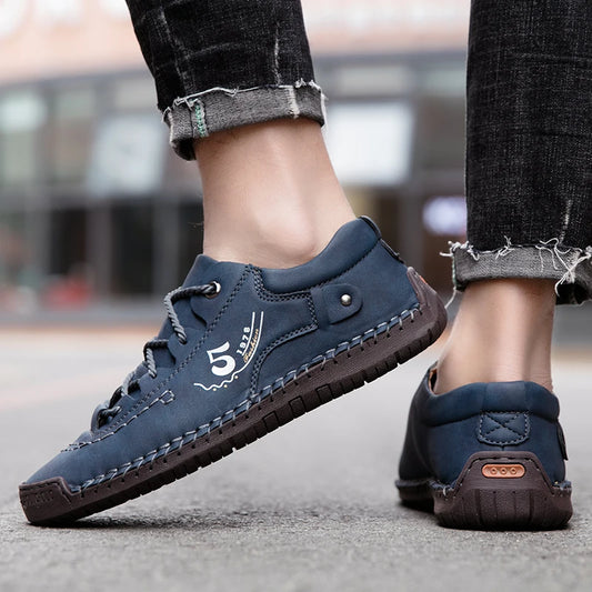 New Men Leather Casual Shoes Outdoor Comfortable High Quality Fashion Soft Homme Classic Ankle Non-slip Flats Moccasin Trend