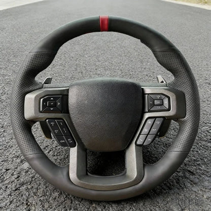 Hand Stitched Microfiber Leather King Ranch Lariat Platinum XL XLT 2015-2017 Volant Steering Wheel Cover For Ford F-150