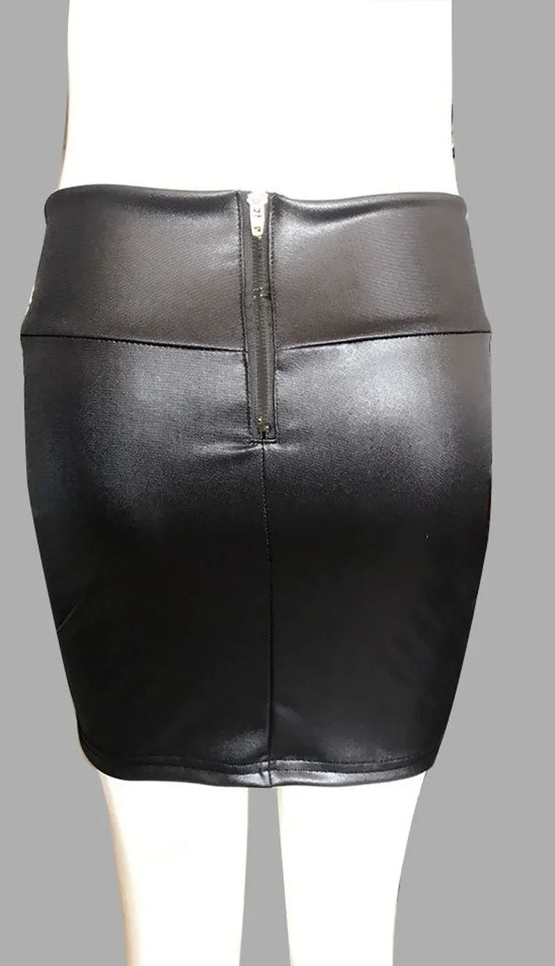New Leather Skirt Women Fashion High Waist PU Leather Skinny Thicken Mini Hip Skirt Sexy  for Sex Women's Skirt