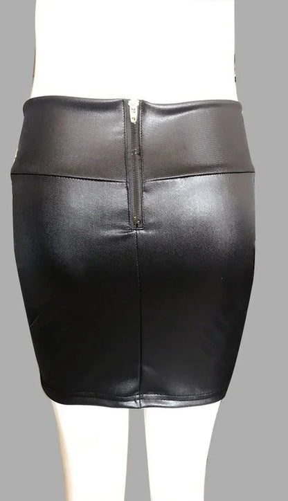 New Leather Skirt Women Fashion High Waist PU Leather Skinny Thicken Mini Hip Skirt Sexy  for Sex Women's Skirt