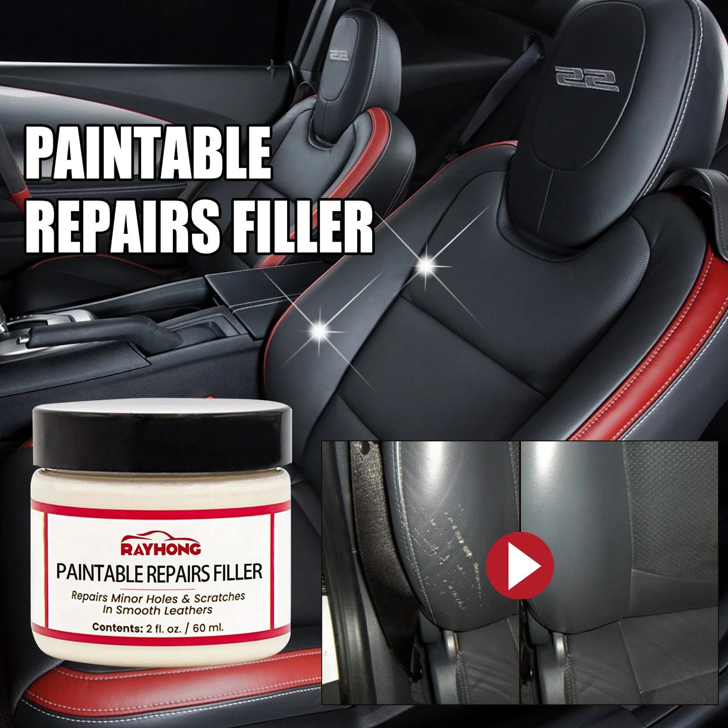 Leather restoring paste 60ml Natural Leather Filler Repair Compound Leather Restoration Cream For Tears Crack Burns Holes Filler
