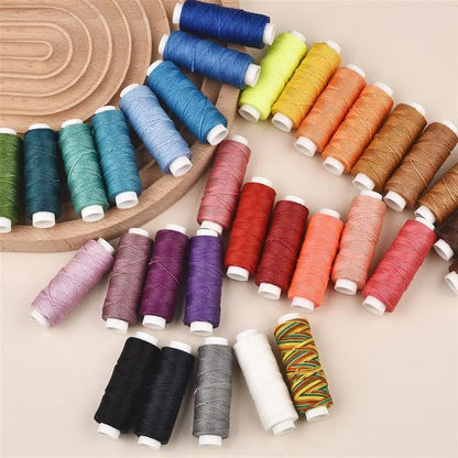 0.65mm Leather Waxed Thread Cord Polyester Coated Sewing Thread DIY Handmade Leather Stitching Rope Bracelets Jewelry 25M